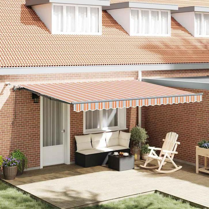 vidaXL Inklapbaar Zonnescherm met Multikleur 450 × 300 cm, Tuin en Terras, Zonneschermen, Nieuw, Verzenden