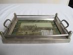Decoratief dienblad (2) - Antiek Art Deco metaal/glas