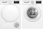 Bosch Wasmachine + Bosch Condensdroger, Nieuw, 1200 tot 1600 toeren, Voorlader