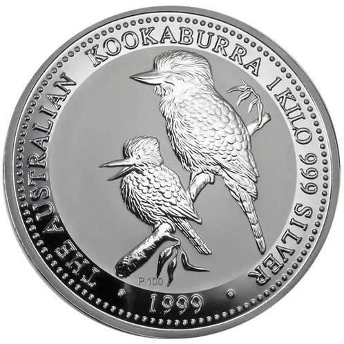 Kookaburra 1 kg 1999 (oplage slechts 4.714), Postzegels en Munten, Munten | Oceanië, Losse munt, Zilver, Verzenden