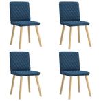 vidaXL Eetkamerstoelen 4 st stof blauw, Huis en Inrichting, Stoelen, Verzenden, Nieuw, Blauw