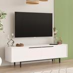 TV meubel Urejovle 160x35,5x45 cm wit en zwart [en.casa], Huis en Inrichting, Kasten | Televisiemeubels, Verzenden, Nieuw