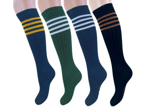 4 paar Kinder Kniekousen - Rib - Retro, Kleding | Dames, Sokken en Kousen, Verzenden