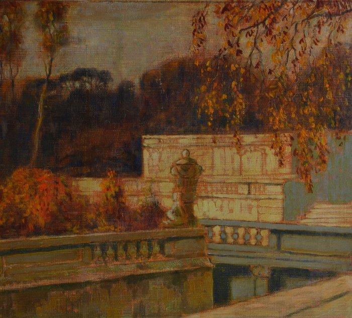 École Française vers 1930 - Vue dun parc., Antiek en Kunst, Kunst | Schilderijen | Klassiek