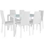Eettafelset Brandenburg tafel en 6 stoelen - wit/wit, Nieuw, Verzenden