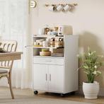 Magnetronkast, Rek, Dubbele Deurkast, Lade, Rollen, Wit, Huis en Inrichting, Verzenden