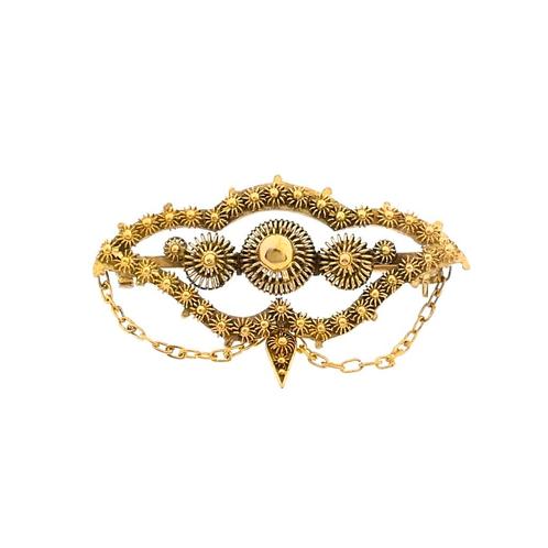 Gouden Zeeuwse knopen broche | Vintage, Sieraden, Tassen en Uiterlijk, Broches, Overige kleuren, Gebruikt, Goud, Ophalen of Verzenden