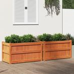 vidaXL Plantenbakken 2 st cm massief grenenhout wasbruin, Tuin en Terras, Bloembakken en Plantenbakken, Verzenden, Nieuw, 60 tot 100 cm