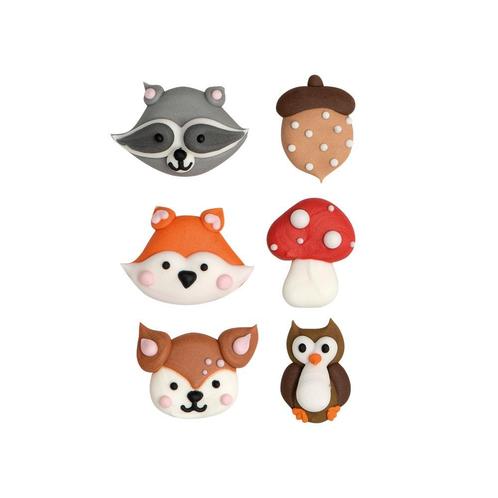 Suikerdecoratie Bos Dieren 3,5-4cm 6st., Hobby en Vrije tijd, Taarten en Cupcakes maken, Nieuw, Verzenden