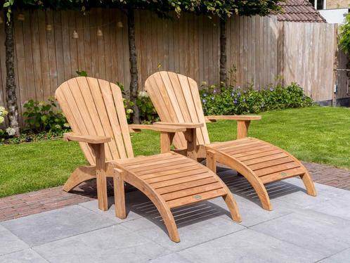 Teak ligstoelen | NIEUW | Op voorraad, Tuin en Terras, Ligbedden, Nieuw, Teakhout, Ophalen of Verzenden