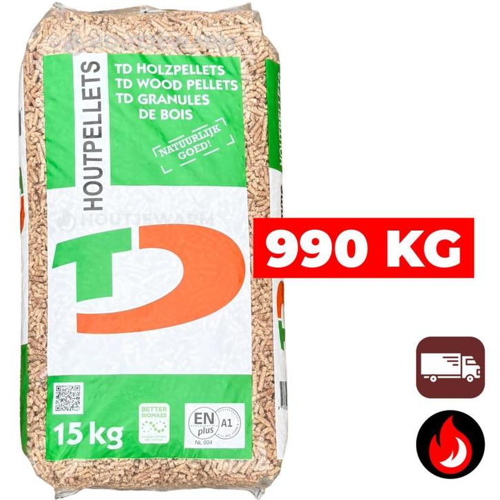 990kg | ENplus A1 houtpellets | vanaf €409,95 Inc bez., Tuin en Terras, Haardhout, Ophalen of Verzenden