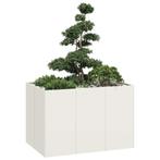 vidaXL Plantenbak 120x80x80 cm staal wit, Tuin en Terras, Bloembakken en Plantenbakken, Verzenden, Nieuw, Metaal