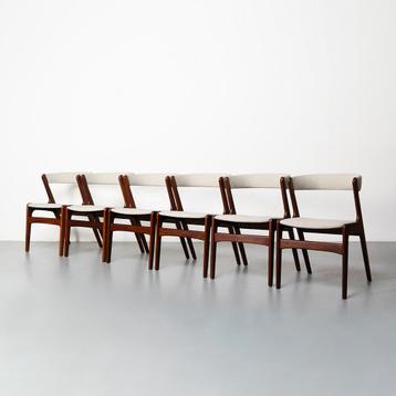 Vintage Deense eetkamerstoelen, set van 6 beschikbaar voor biedingen