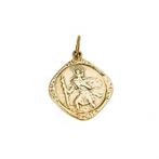 9 kt. - Geel goud, Geelgouden St Christopher ruit hanger