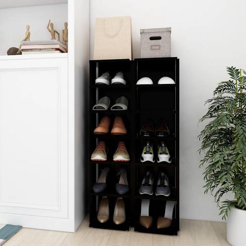 vidaXL Schoenenkasten 2 st 27,5x27x102 cm zwart, Huis en Inrichting, Kasten | Schoenenrekken, Nieuw, Verzenden