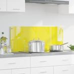 vidaXL Keuken Achterwand Geel 100 x 40 x 0.6 cm gehard glas, Huis en Inrichting, Keuken | Keukenbenodigdheden, Verzenden, Nieuw