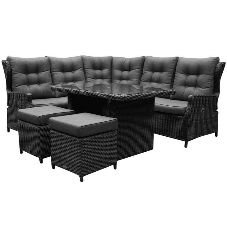 Ibiza premium hoek dining loungeset 6 delig antraciet, Tuin en Terras, Tuinsets en Loungesets, Nieuw, Wicker, Ophalen of Verzenden