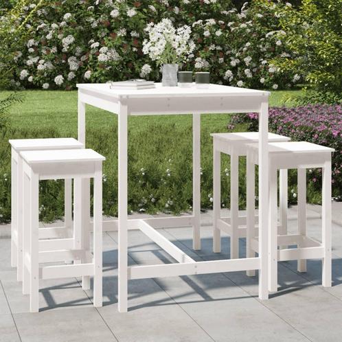 vidaXL 5-delige Tuinbarset massief grenenhout wit, Tuin en Terras, Tuinsets en Loungesets, Nieuw, 5 zitplaatsen, Verzenden