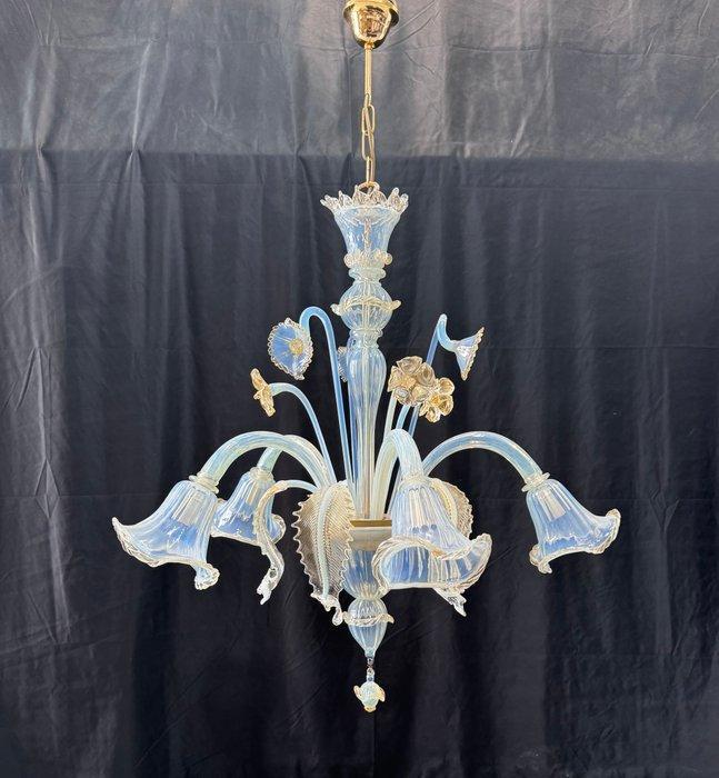 Kroonluchter - Opale - Muranoglas - 5 luci / 80 cm diameter, Antiek en Kunst, Antiek | Lampen