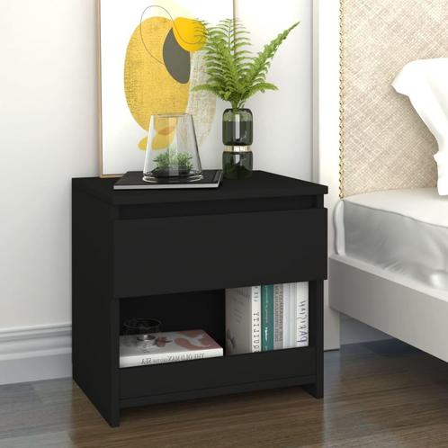 vidaXL Nachtkastje 40x30x39 cm bewerkt hout zwart, Huis en Inrichting, Slaapkamer | Nachtkastjes, Nieuw, Hout, Verzenden