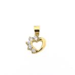 Gouden hanger van een hart met zirconia (liefde), Overige merken, Goud, Gebruikt, Ophalen of Verzenden