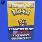 Pokémon - 1 Mystery box - X3 BOOSTER PACKS + X1 GEM MINT, Nieuw