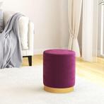 vidaXL Hocker met opbergruimte rond fluweel paars, Verzenden, Nieuw