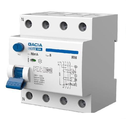 GACIA aardlekschakelaar 300mA Type B 4P, Doe-het-zelf en Verbouw, Elektra en Kabels, Nieuw, Verzenden
