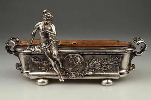 Jardinière - Verzilverd, Antiek en Kunst, Kunst | Designobjecten