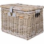 Basil mand riet Denton L 46L + deksel grey 49x35x30cm