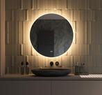 Ronde design badkamer spiegel met verlichting en verwarming, Huis en Inrichting, Woonaccessoires | Spiegels, Rond, Nieuw, Ophalen of Verzenden