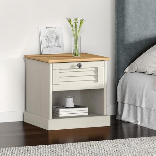 vidaXL Nachtkastje VIGO 42x35x42 cm massief grenenhout wit, Huis en Inrichting, Slaapkamer | Nachtkastjes, Nieuw, Minder dan 45 cm
