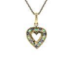Gouden vintage hart hanger met smaragd en diamant 14 krt, Ophalen of Verzenden, Nieuw