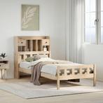 vidaXL Bed met boekenkast zonder matras massief grenenhout, Huis en Inrichting, Slaapkamer | Bedden, 90 cm, Eenpersoons, Bruin