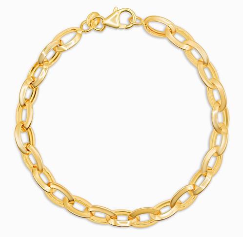Gouden Ovale Link Schakelarmband, Sieraden, Tassen en Uiterlijk, Armbanden, Goud, Nieuw, Goud, Verzenden