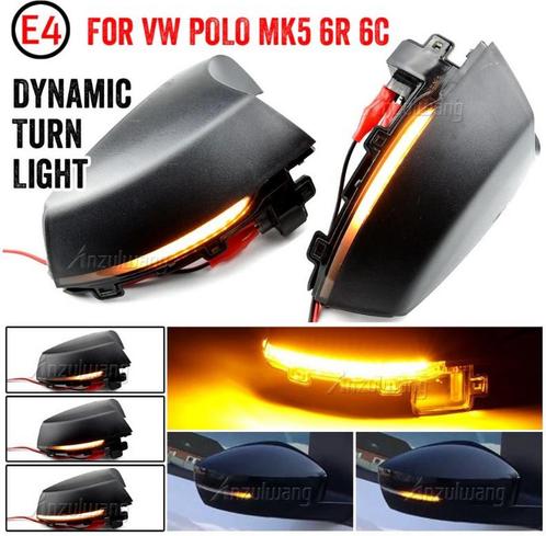 Dynamisch knipperlicht ZWART VW Polo 6R 6C MK5 Led, Auto-onderdelen, Verlichting