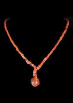 West-Aziatisch Orange Hardstone Kralenketting (Zonder