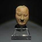 Oud-Chinees Terracotta Hoofd van een Stickman-krijger., Verzamelen
