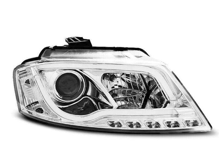 Audi A3 8P 2008-2012 Tube Chrome LED koplamp units, Auto-onderdelen, Verlichting, Audi, Verzenden