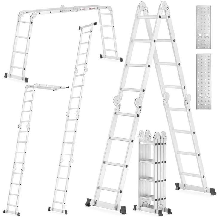 Alu Vouwladder Platform | Tweedekansje | OP=OP, Doe-het-zelf en Verbouw, Ladders en Trappen, 4 meter of meer, Opvouwbaar of Inschuifbaar