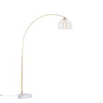 Moderne booglamp messing met helder glas - Arc, Huis en Inrichting, Lampen | Vloerlampen, Nieuw, Overige materialen, Modern, 150 tot 200 cm