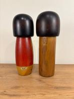Set van twee vintage Gumma-kokeshi door Usaburo - Japan -
