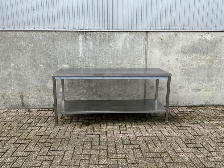 RVS Werktafel Tafel 200 cm, Zakelijke goederen, Horeca | Keukenapparatuur, Gebruikt, RVS Meubilair, Ophalen of Verzenden