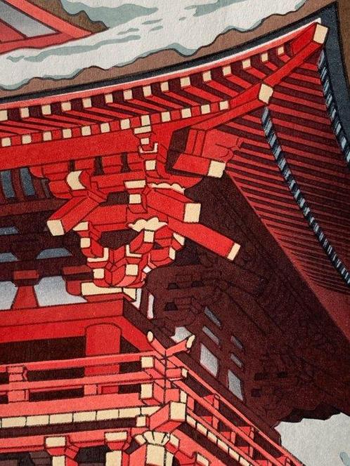 Original woodblock print, Published by Unsodo - Snow in, Antiek en Kunst, Antiek | Overige Antiek