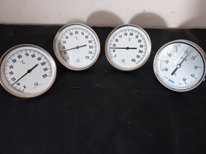 Wiki SLW - Thermometer (4) - Roestvrij staal Glas - 4, Antiek en Kunst, Antiek | Wandborden en Tegels