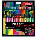 Viltstift STABILO Pen 68 Max Arty assorti etui à 24 stuks, Ophalen of Verzenden, Nieuw