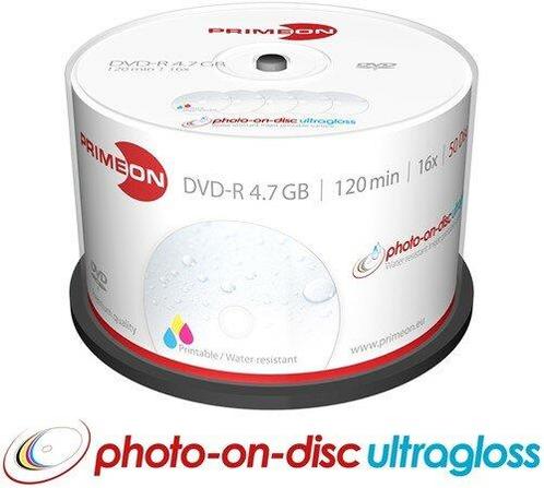 Primeon DVD-R 4.7 GB Inkjet Glossy Printable 50 stuks, Computers en Software, Beschrijfbare discs, Nieuw, Verzenden