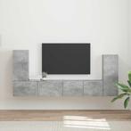 vidaXL Tv-meubelset 4 pcs Beton Grijs Bewerkt hout, Minder dan 50 cm, Verzenden, Nieuw, Minder dan 100 cm