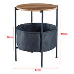 [en.casa] Bijzettafel Suonenjoki 59x47cm zwart en walnootkle, Huis en Inrichting, Tafels | Bijzettafels, Verzenden, Nieuw