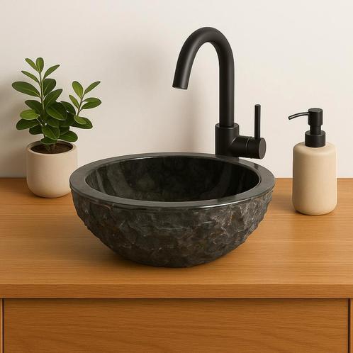 Wasbak | Wastafel | Marmer | 40x40x15 | Natuursteen | Grijs, Doe-het-zelf en Verbouw, Sanitair, Nieuw, Steen, Wastafel, Verzenden